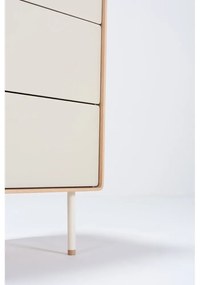 Biało-naturalna wysoka komoda z litego drewna dębowego 60x100 cm Fina – Gazzda