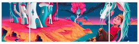 Obraz - Książę i smocza księżniczka (170x50 cm)