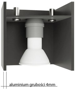 Ciemnoszara lampa punktowa 10x10 cm Geo – Nice Lamps