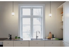Metalowa lampa wisząca LED w kolorze mosiądzu ze szklanym kloszem ø 12 cm Audrey – UMAGE