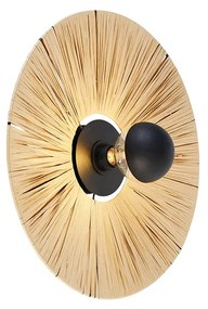 Rustykalna lampa ścienna czarna ze sznurkiem 45 cm - Leia Rustykalny / Vintage Oswietlenie wewnetrzne