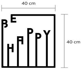 Metalowa dekoracja ścienna Be Happy