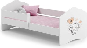 Łóżko dziecięce FALA 140x70 cm białe z materacem, stelażem FLEX i zdejmowaną boczną barierką zabezpieczającą