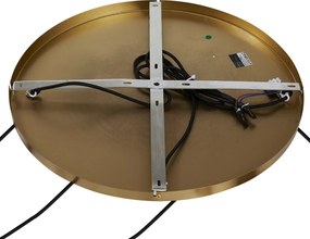 Lampa wisząca brązowa z dymionym bursztynowym i zielonym szkłem okrągła 4-punktowa - Bao