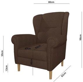 Ciemnobrązowy fotel typu uszak Swan – Ropez