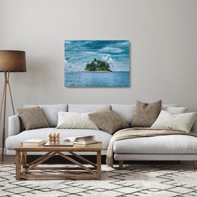 Obraz na szkle - wyspa na morzu (70x50 cm)