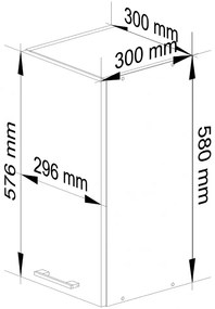 Biała górna szafka kuchenna 30 cm - Tereza 4X