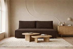 Sofa z funkcją spania i pojemnikiem DUO, tkanina sztruksowa Poso, Brązowy