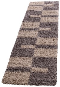 Dywan shaggy Gala szaro-brązowy 80 cm x 250 cm