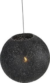 Rustykalna lampa wisząca czarna 60 cm - Corda