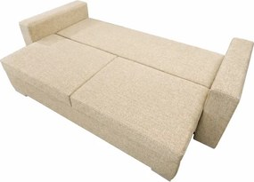 Sofa z Funkcją Spania DRAVOS Beżowa Boucle Japandi