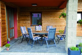 CONCEPT FSC® - stół rozkładany z blatem tekowym - Towar z drobną wadą (N592)