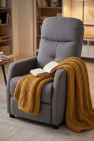 Popielaty rozkładany fotel wypoczynkowy C5-E08