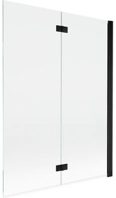 Mexen Mist parawan nawannowy 2-skrzydłowy prawy 130 x 150 cm, transparent, czarny - 8A9-130-002-70-00-P