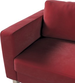 Pokrowiec na sofę Karlstad rozkładaną kolor czerwony tkanina połyskliwa, welwetowa