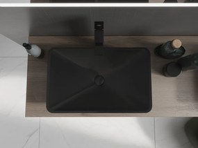 Mexen Esper umywalka nablatowa z konglomeratu 60 x 38 cm, czarna - 23036071