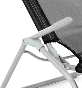 Zestaw ogrodowy 2 x leżak z czarną tkaniną - składany