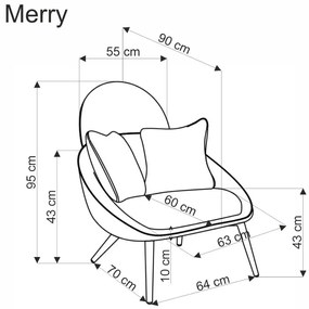 Fotel MERRY kremowy HALMAR