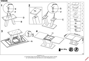 Stół Vision na jednej nodze z lakierowanym blatem