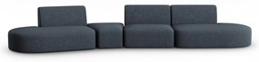 Niebieska sofa z tkaniny szenilowej lewostronna 428 cm Paolo – Milo Casa