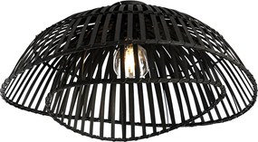 Orientalna lampa sufitowa czarna z bambusa 62 cm - Pua