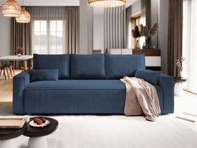 Masseno Sofa MENI z funkcją spania i pojemnikiem na pościel, Rozkładana sofa - Niebieski, POSO 05