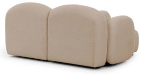 Jasnobrązowy narożnik z materiału bouclé (lewostronny/z szezlongiem) Orbit – Ropez