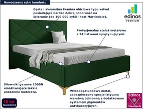 Zielone łóżko tapicerowane z pojemnikiem 4 rozmiary P1-F39