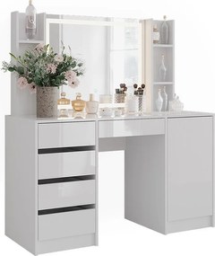 Stół toaletowy biały/biały wysoki połysk 128.2x50.1x76 sherry