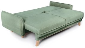 Jasnozielona sztruksowa rozkładana sofa 218 cm Tori – Bonami Selection