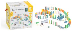 Classic world drewniane domino tor logiczny przeszkód układanka montessori 100 el.