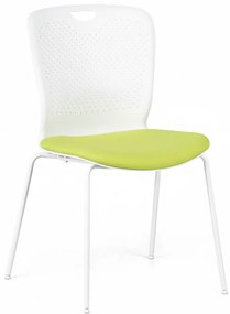 Krzesło konferencyjne plastikowe OPEN, biały/zielony