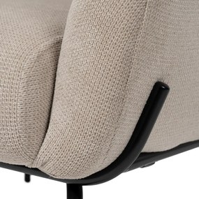 Beżowy fotel z tkaniny szenilowej Classic – Ixia