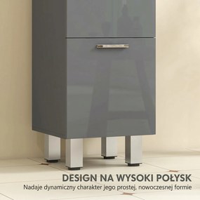 kleankin Szafka łazienkowa, szafka łazienkowa, 4 szuflady, płyta wiórowa, gładka, szary | Aosom PL