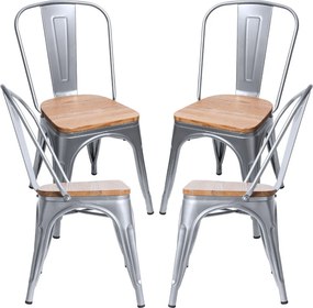 Zestaw 4 Krzese Torix Naturalne Drewno