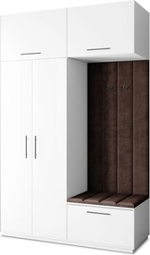 Masseno Garderoba REMA 150/240/60 cm Nowoczesna Szafa do Przedpokoju Biała, MONOLITH 29 (Brązowy)