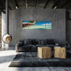 Obraz - Czyste morze z palmą (170x50 cm)