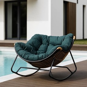 Bujany fotel ogrodowy z poduszką Elton, zielony