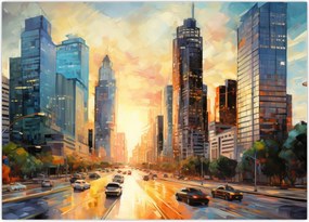 Obraz na szkle - Malowanie miasta (70x50 cm)