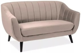 SOFA ELITE 2 VELVET BEŻ BLUVEL 28 / WENGE SIGNAL