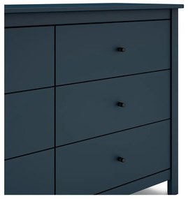 Ciemnoniebieska niska komoda z drewna sosnowego 130x80 cm Misti – Marckeric