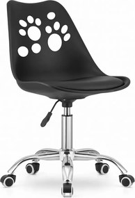 Ergonomiczne czarne obrotowe krzesło do nauki dla dziecka D1-P03