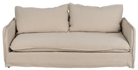 Kremowa lniana sofa 200 cm – Ixia