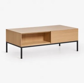 Stolik Kawowy Prostokątny 120x60 Cm Z Mdf I Okleiny Dębowej Bromley Roble - Sklum