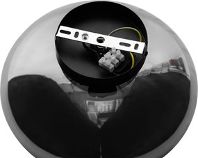 Lampa sufitowa art deco czarna z przydymionym szkłem - Ayesha