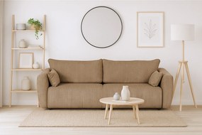 DALLAS – sofa 3-osobowa z funkcją spania 140x196 cm, tkanina Raven 30 beżowa