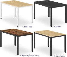 Prostokątny stół w stylu loft 120x60 na metalowych nogach - Emike
