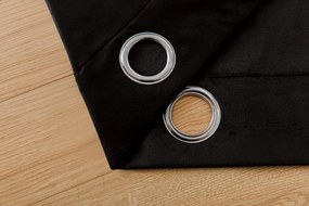 Zasłona zaciemniająca VELVET czarna 140x250 cm (2 szt.), metalowe kółka