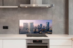 Szkło Ozdobne do Kuchni Panorama Warszawskich Wieżowców