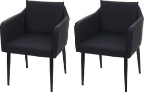 Krzesło do jadalni MCW-H93 (zestaw 2 sztuk),  sztuczna skóra czarny